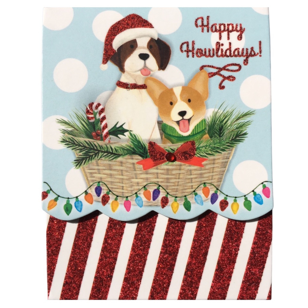 Molly & Rex Embellished Mini Dog Pocket Notepad ~ Happy Howlidays (61593)